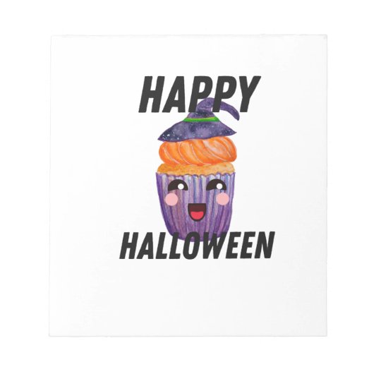 Gelukkig Halloween Kostuum Halloween Cupcake Notitieblok (Voorkant)