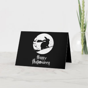 Gelukkig Halloween Kostuum Heks Konijn Liefhebber Kaart