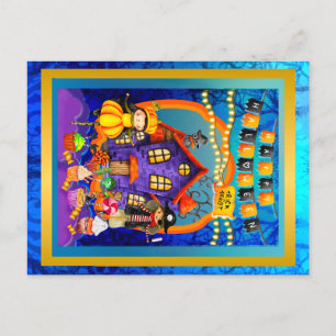 Gelukkig Halloween Kostuum kinderfeest viering Briefkaart