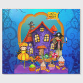Gelukkig Halloween Kostuum Kinderfeest Viering Cadeaupapier (Vlak)