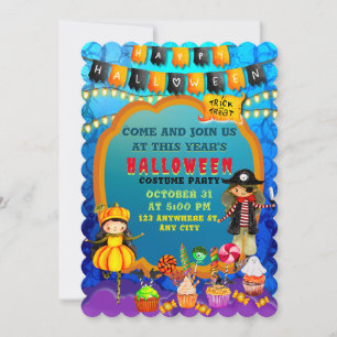 Gelukkig Halloween Kostuum kinderfeest viering Kaart