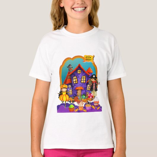 Gelukkig Halloween Kostuum Kinderfeest Viering T-shirt (Voorkant)