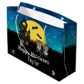 Gelukkig Halloween Kostuum Party Weerwolf Blauw Groot Cadeauzakje (Achterkant Gekanteld)