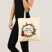 Gelukkig Halloween Krans Trick or Treat Boodschapp Tote Bag (Voorkant (product))