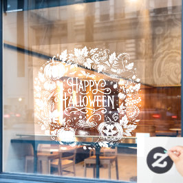 Gelukkig Halloween krijtbord krans venster vastkla Raamsticker