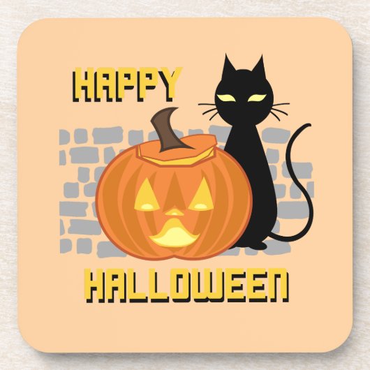 Gelukkig Halloween kussensloop Bier Onderzetter (Voorkant)