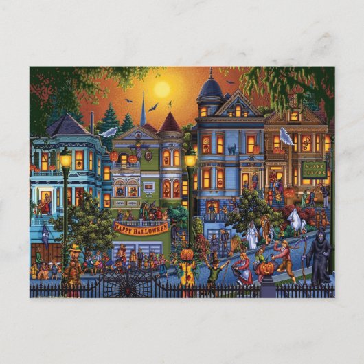 Gelukkig Halloween landschap Feestdagenkaart (Voorkant)