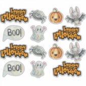 Gelukkig Halloween Leuke en Griezelige Sticker Set (Voorkant)