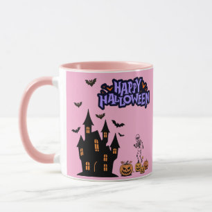 Gelukkig Halloween lichtroze Mok