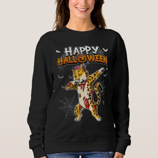 Gelukkig Halloween Luipaard Zombie Trui (Voorkant)