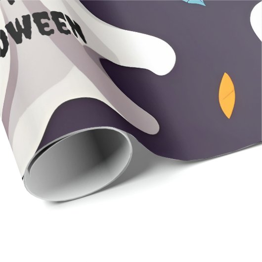 Gelukkig Halloween Mini Geesten Wrapping Papier (Rol Hoek)