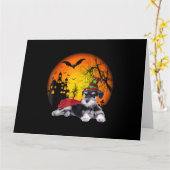 gelukkig halloween miniatuur schnauzer honden hall kaart (Gele Bloem)