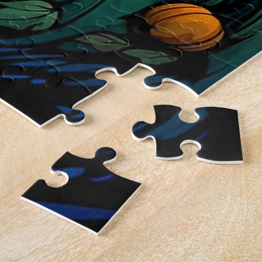 Gelukkig Halloween Moon-verlicht Haunted House Legpuzzel (Zijkant)