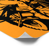 Gelukkig Halloween motorfiets vrouw kat kostuum Poster (Hoek)