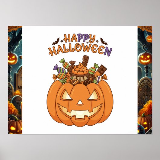 Gelukkig Halloween Muurkunst  Poster (Voorkant)