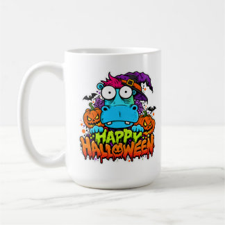 🎃🦛 Gelukkig Halloween Nijlpaard Mok 👻☕
