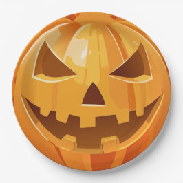 Gelukkig Halloween Oogst Pompoenen Papieren Bordje