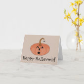 Gelukkig Halloween! Opgeschrokken Pompoen Notecard Kaart (Gele Bloem)
