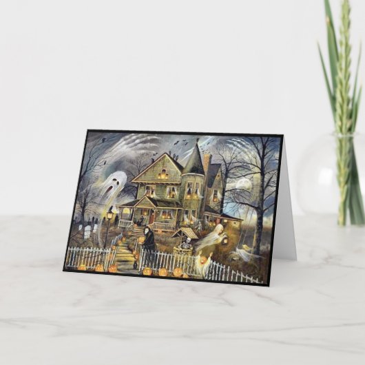 Gelukkig Halloween opgevouwen kerstkaart Feestdagen Kaart (Voorkant)