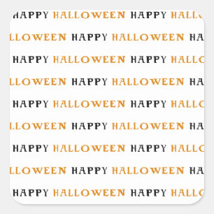 Gelukkig Halloween Oranje Zwarte Lettertype Feestj Vierkante Sticker