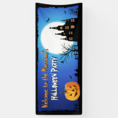 Gelukkig Halloween Party Blauw Moonlight Enge Nach Spandoek (Verticaal)