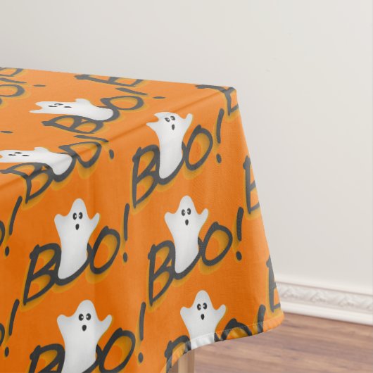 Gelukkig Halloween Party Oranje Schattige spookwoo Tafelkleed (Voorbeeld)