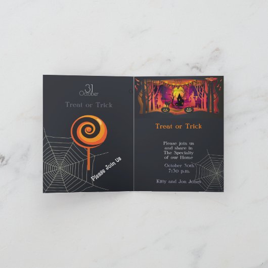 Gelukkig Halloween Party "Treat or Trick" Magisch (Binnen)