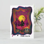 Gelukkig Halloween Party "Treat or Trick" Magisch Feestdagenkaart (Staand voorkant)