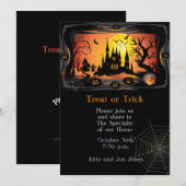 Gelukkig Halloween Party "Treat or Trick" Magisch Kaart (Voorkant / Achterkant)