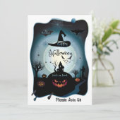 Gelukkig Halloween Party "Treat or Trick" Magisch Kaart (Staand voorkant)