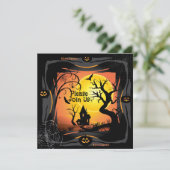 Gelukkig Halloween Party "Treat or Trick" Magisch Kaart (Staand voorkant)