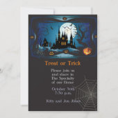 Gelukkig Halloween Party "Treat or Trick" Magisch Kaart (Voorkant)