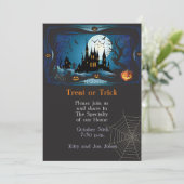 Gelukkig Halloween Party "Treat or Trick" Magisch Kaart (Staand voorkant)