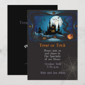 Gelukkig Halloween Party "Treat or Trick" Magisch Kaart (Voorkant / Achterkant)