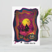 Gelukkig Halloween Party "Treat or Trick" Magisch Kaart (Staand voorkant)