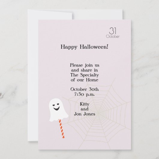 Gelukkig Halloween Party "Treat or Trick" Night Ev Kaart (Achterkant)