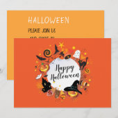 Gelukkig Halloween Party Vakantie modern design Kaart (Voorkant / Achterkant)