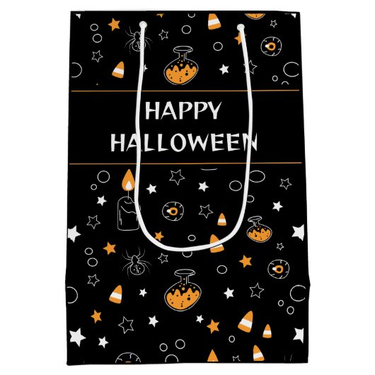 Gelukkig Halloween patroon Medium Cadeauzakje (Achterkant)