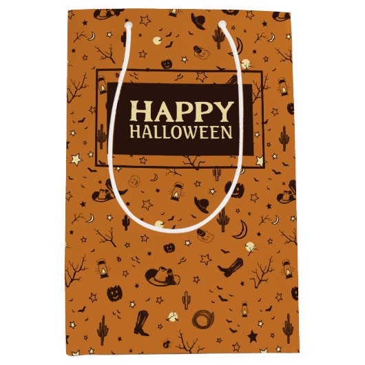 Gelukkig Halloween patroon Medium Cadeauzakje (Voorkant)
