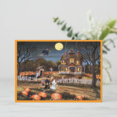 gelukkig Halloween platte feestdagen kaart (Staand voorkant)