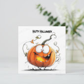 Gelukkig Halloween pompoen (Staand voorkant)