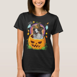 Gelukkig Halloween Pompoen Amerikaanse Herdershond T-shirt