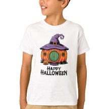 Gelukkig Halloween Pompoen Cottage & Heksenhoed Da