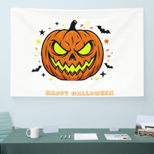 Gelukkig Halloween pompoen geest Spandoek