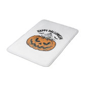 Gelukkig Halloween Pompoen Gezicht Vintage Vector Badmat (Gekanteld)