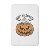 Gelukkig Halloween Pompoen Gezicht Vintage Vector Badmat (Voorkant Verticaal)