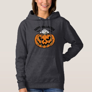 Gelukkig Halloween Pompoen Gezicht Vintage Vector  Hoodie