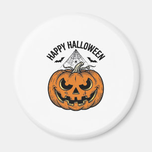 Gelukkig Halloween Pompoen Gezicht Vintage Vector Magneet