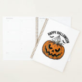 Gelukkig Halloween Pompoen Gezicht Vintage Vector Planner (Display)