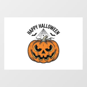 Gelukkig Halloween Pompoen Gezicht Vintage Vector  Raamsticker